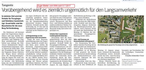 Zuger Bieter vom  5. Juli 2017