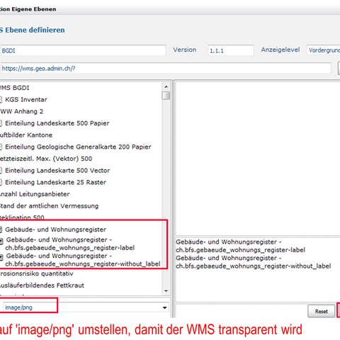 ZugMap.secure: WMS auswählen und speichern