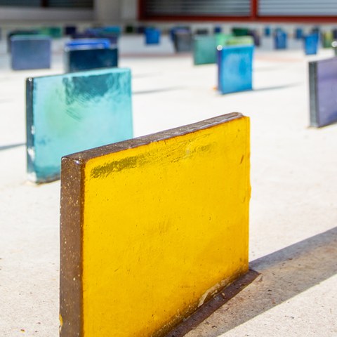 Farbige Glasskulpturen