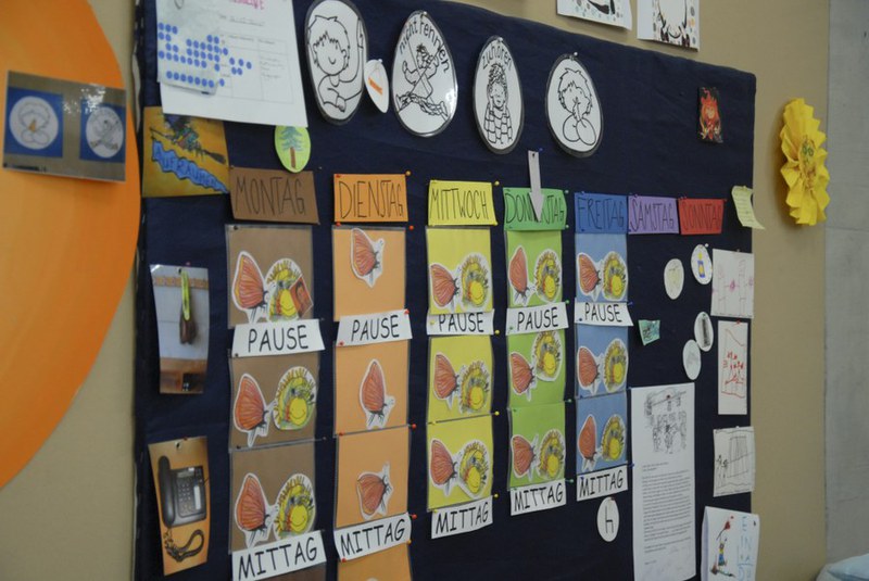 Pinnwand mit Wochenplan (Schulzimmer Primarschule)