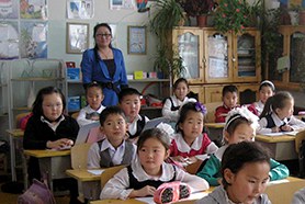 Schulklasse in der Mongolei
