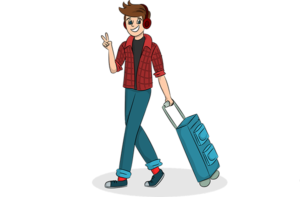 Bild Teenager mit Koffer