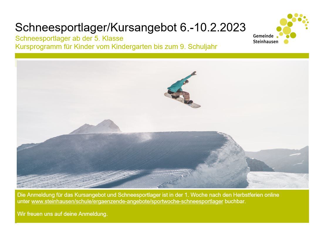 Schneesportlager / Kursangebot 2022