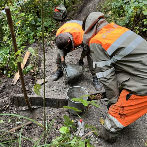 Wanderwegsanierung Chefibach, Erstellung der Entwässerung