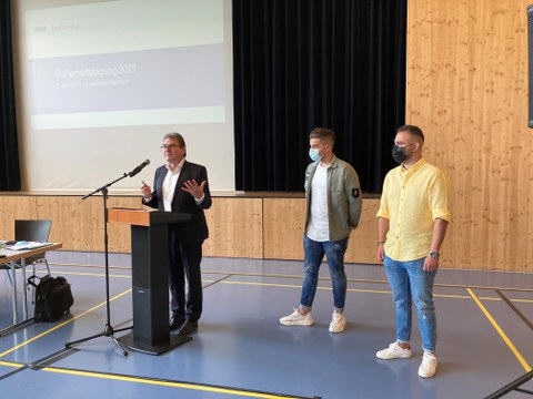 Regierungsrat Villiger bei der Würdigung