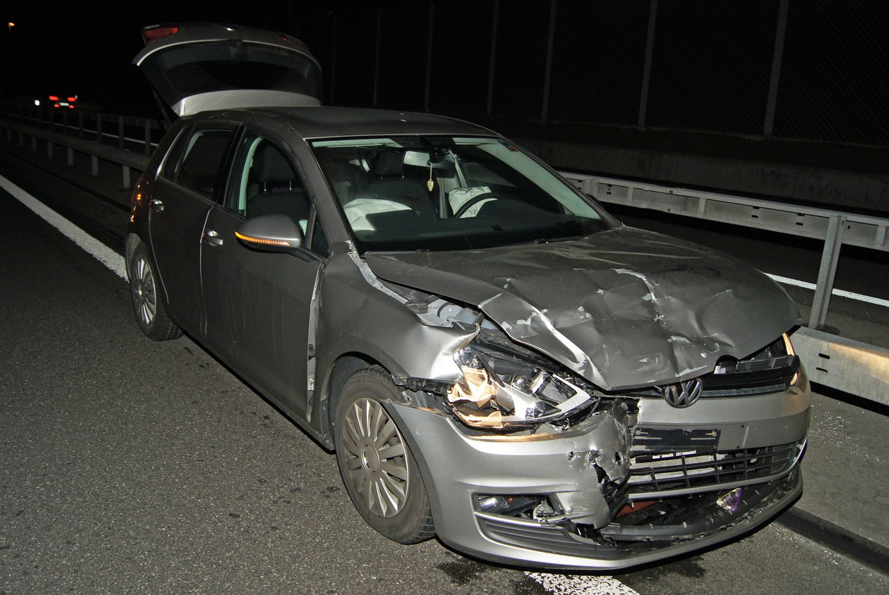 Unfallstelle auf der Autobahn 4