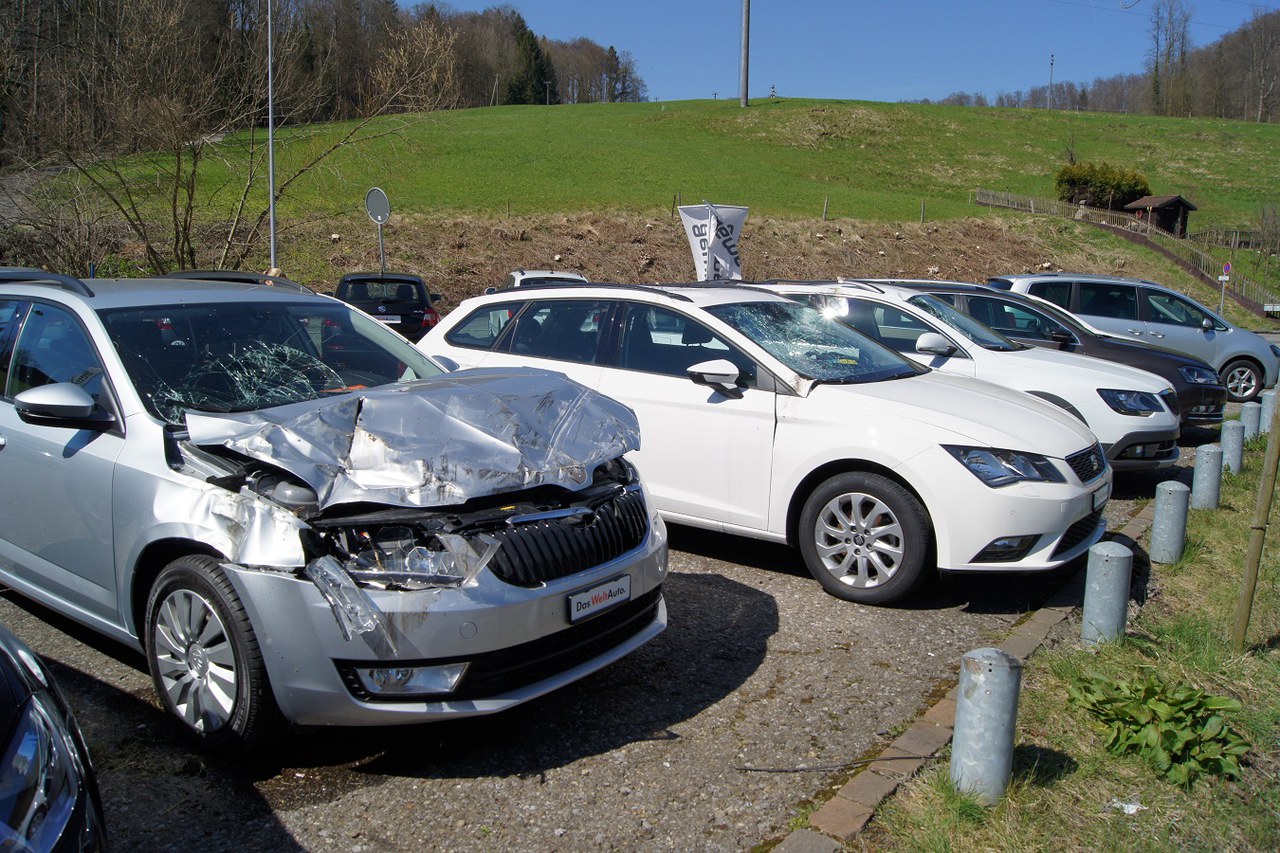 Insgesamt sieben Autos wurden beschädigt