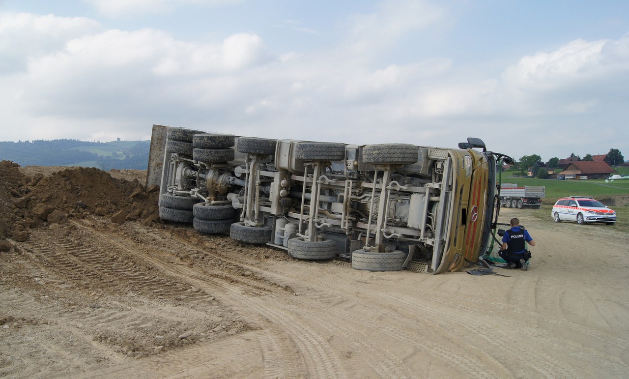 Verunfallter Lastwagen