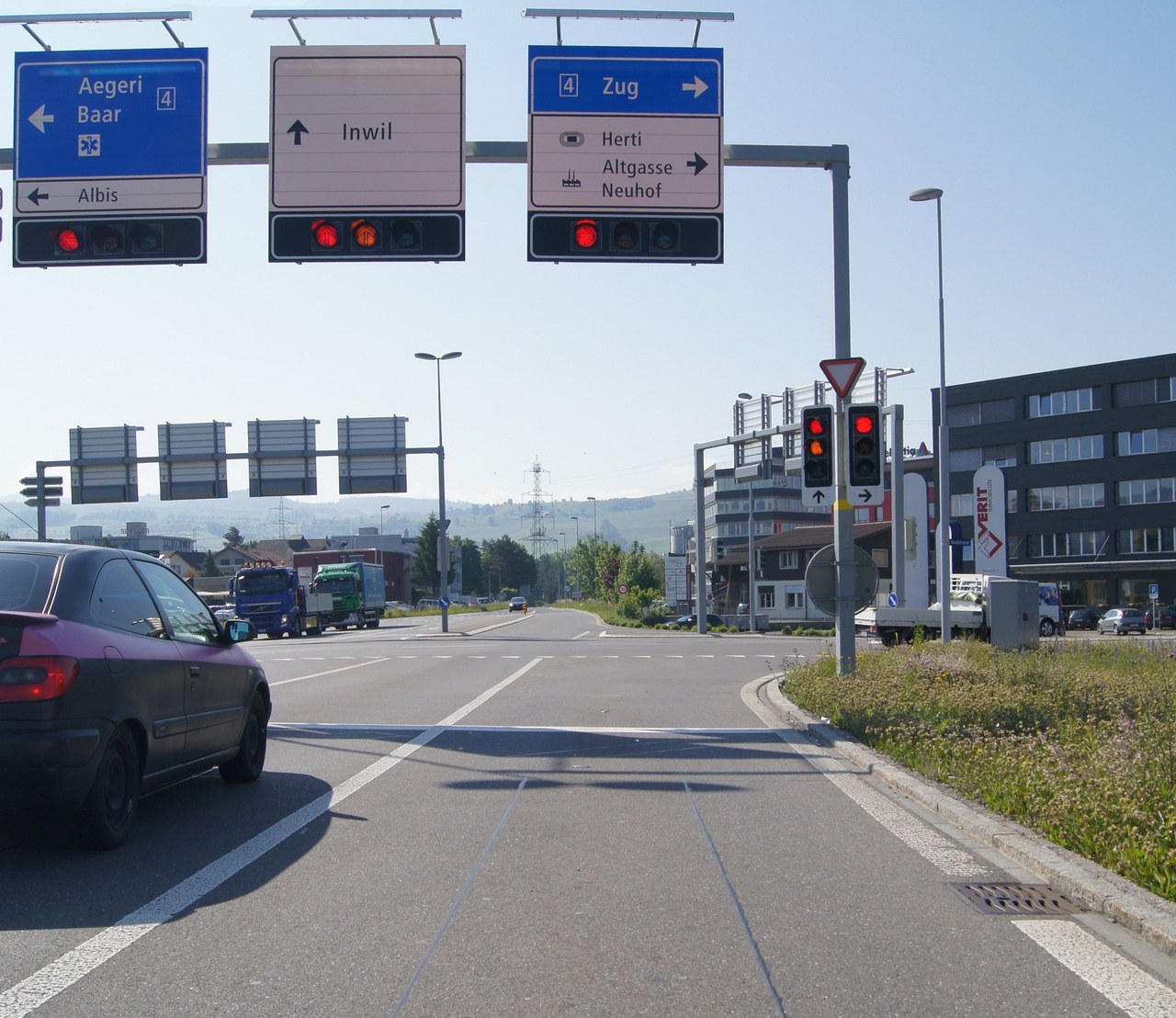 Die Unfallstelle (rechter Fahrstreifen)