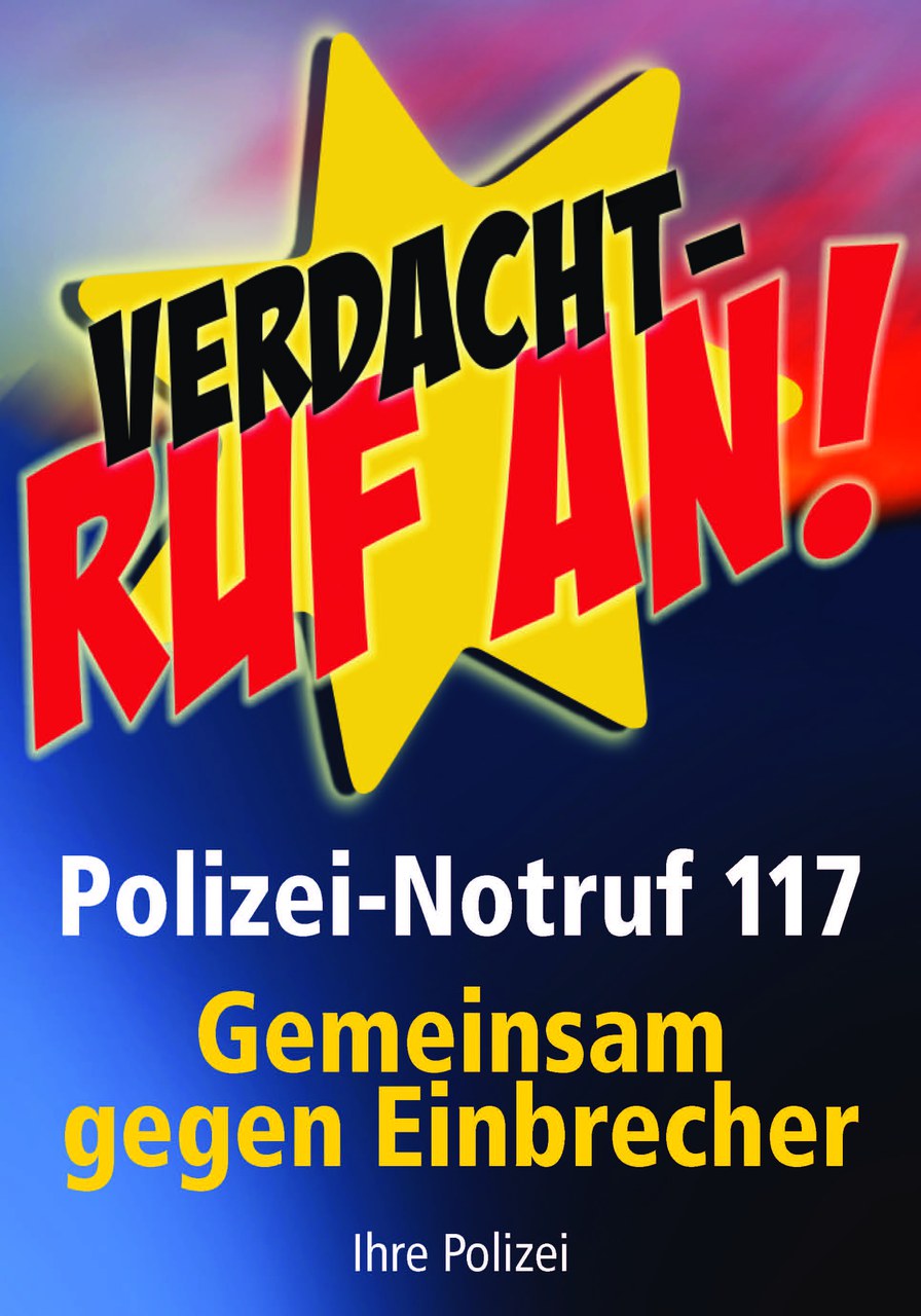 Präventionsplakat "Verdacht - ruf an!"
