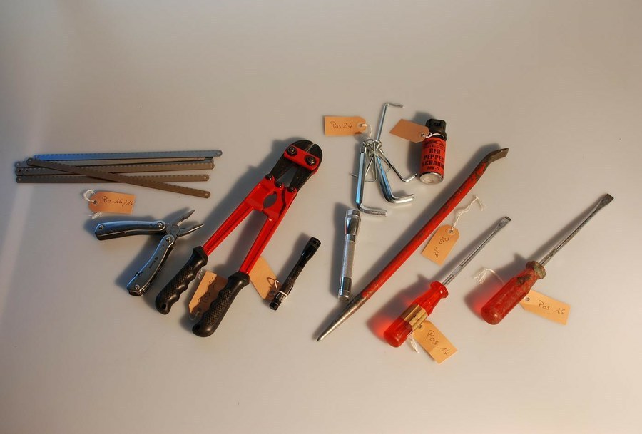 Sichergestelltes Einbruchswerkzeug