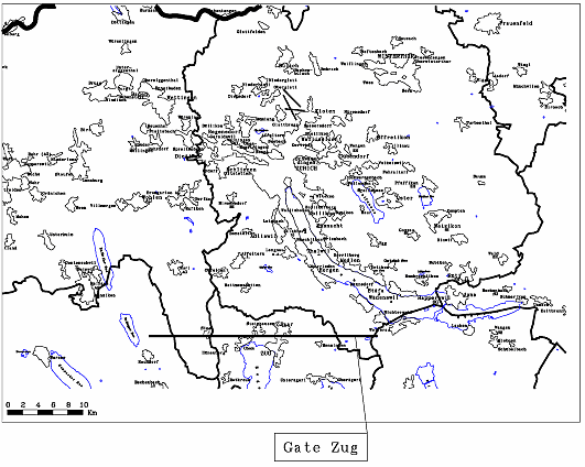 Übersichtsplan Lage Gate Zug