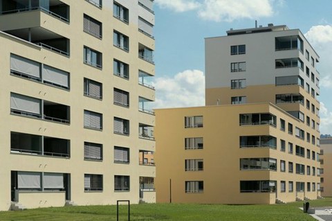 Neue Wohnblöcke von aussen