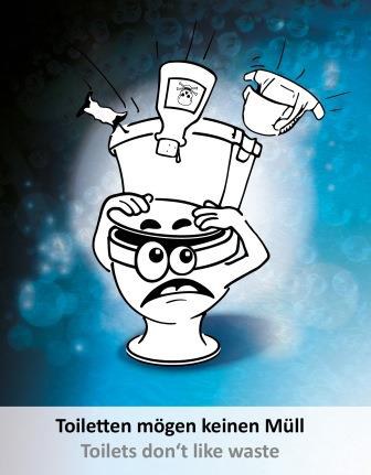 Toiletten mögen keinen Müll