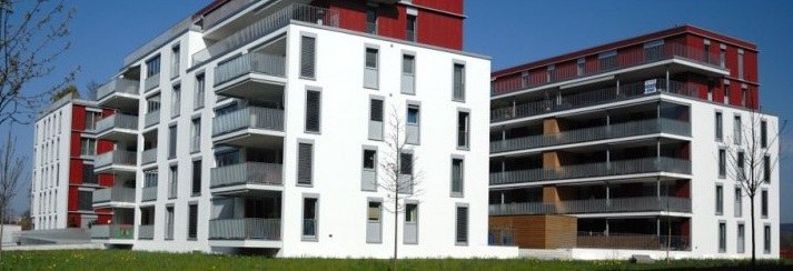 Modern apartment buildings