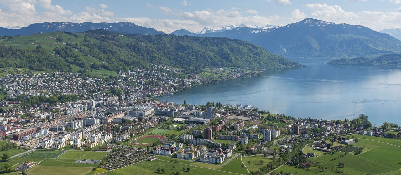 View above the lake of Zug